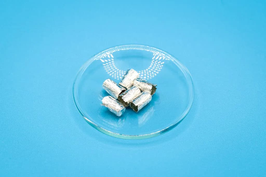 Pressed silver capsules (for solids) 5 x 9 mm, V = 0,150 ml