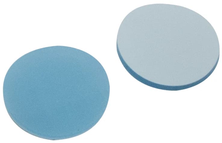 8 mm Scheibe, blau transp./PTFE weiß 45° shore A, 1,3 mm