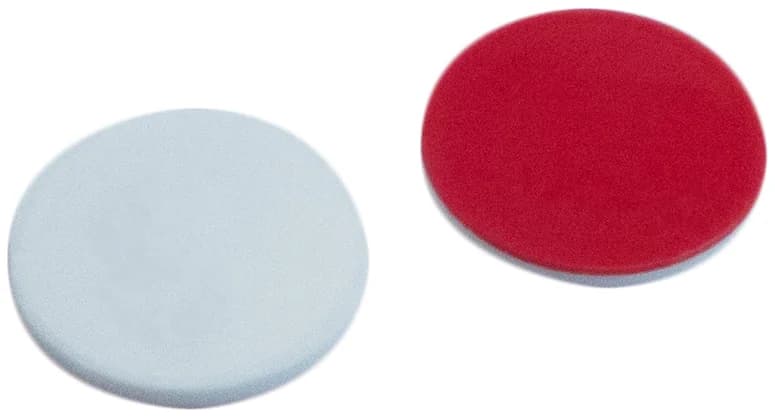 17mm Septen für magnetische Schraubkappe ND18, Silicon weiß/PTFE rot, 45° shore A, 1.3 mm (ultraclean)