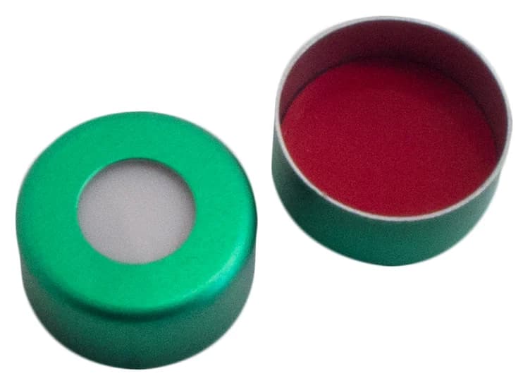 UltraClean Alu. Cap green lacquered,5.5 centre hole,Silicone white/PTFE red,1.3mm