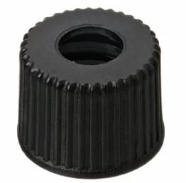8 mm PP Screw cap, black, with hole / 1000