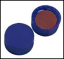 ND9 PP Kurzgewindekappe, blau, geschlossen Naturkautschuk rot-orange / PTFE transparent  60° shore,