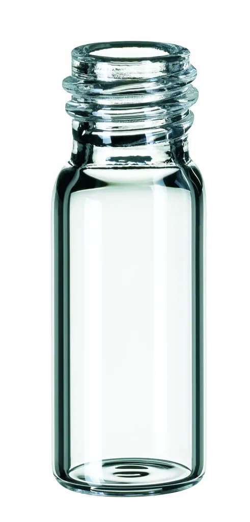 1,5 ml Gewindeflasche ND10, 32 x 11,6 mm, Klarglas, 1. hydrolytische Klasse, weite Öffnung
