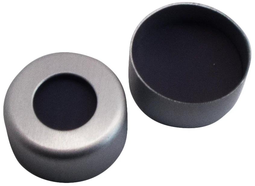 Alu cap clear lacquered, 5.5mm centre hole, Viton black, 70°shore A, 1.5mm