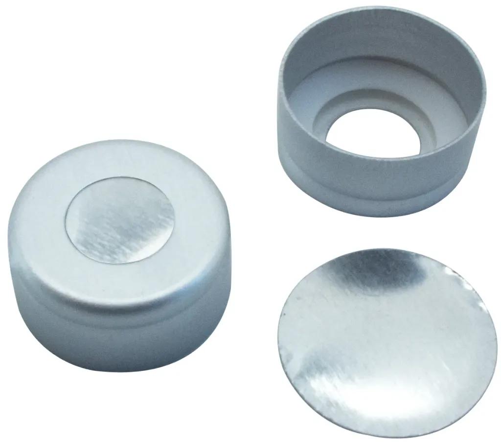 11 mm TPF, Alu cap silver wiht hole, Alu septum 0.1 mm (TPF O-Ring)
