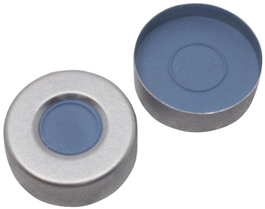 Aluminium cap, plain, 10 mm centre hole, 55° shore A, 3mm thickness, butyl, dark grey