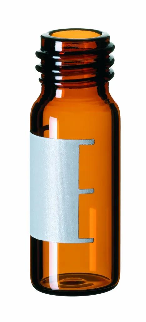 1,5 ml Gewindeflasche,  32 x 11,6 mm 10-425, Braunglas mit Schriftfeld