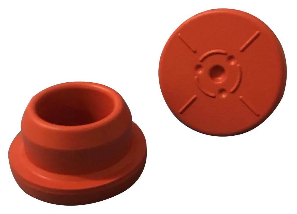 32 mm Butylhohlstopfen / Infusionsstopfen, rotbraun, (Brombutyl), 45° shore A